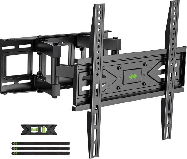 USX MOUNT Full Motion TV Wall Mount for Most 32-70 inch TVs up to 99 lbs, Wall Mount TV Bracket with Dual Articulating Arms, Swivel, Tilt, Max VESA 400x400mm, TV Mount Fits 12”/16” Wood Studs